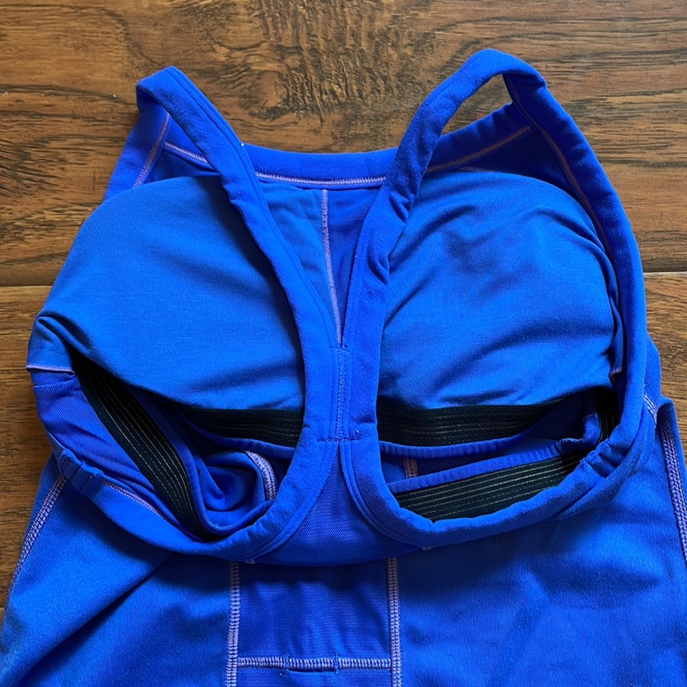Lululemon blue workout tank with built in bra - Picture 3 of 4